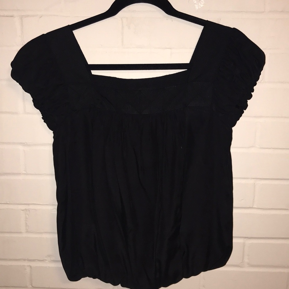 Black sinched blouse